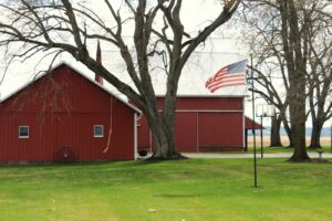 Red barn in rural western Wisconsin