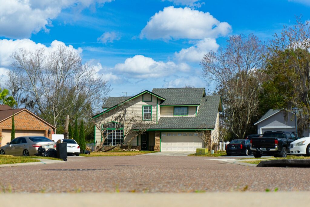 Suburban homes on a quiet street