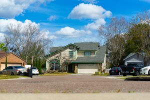 Suburban homes on a quiet street